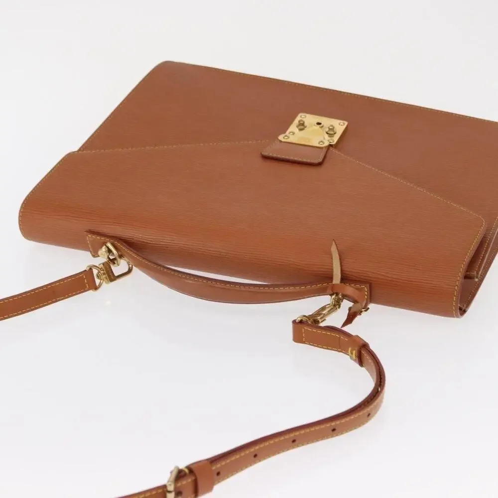 Louis Vuitton Epi Porte Documents Bandouliere Brown Briefcase